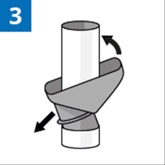 Schritt 3: Den SMILTER einsetzen mit dem Wabensieb parallel zum